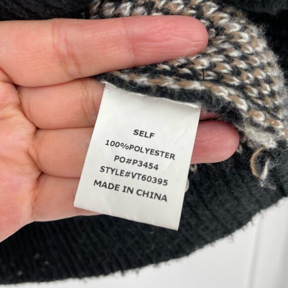 Vine & Love Leopard Print Cutout Knit Black Sweater Medium - Picture 6 of 6